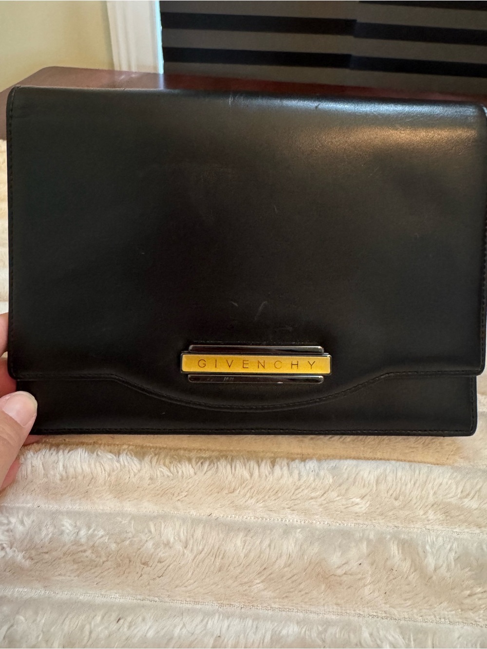 1980s Givenchy Black Leather Convertible Crossbody • COA • Vintage Designer